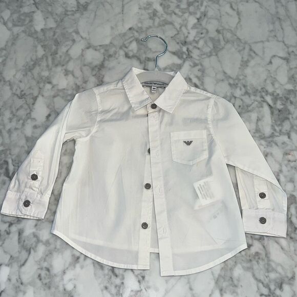 EMPORIO ARMANI BABY WHITE BUTTON SHIRT 9M - Picture 1 of 9